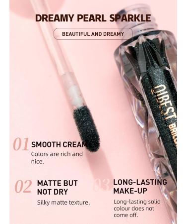 Buy Black Glitter Lip Gloss & Diamond Shimmer Lipstick | High Pigment Waterproof Metallic Matte Lipsticks for Women - Long Lasting Sparkling Liquid Lipstick #10 Black - Buy Online on GoSupps.com