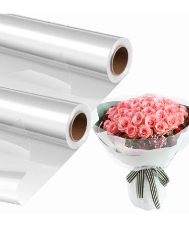 shanqian Clear Cellophane Wrap Roll (31.5 in x 200 ft), Cellophane Roll Clear Wrap Cellophane Bags, Clear Wrapping Paper to Wrap Gift Baskets Cellophane Basket Wrap Gift Wrap