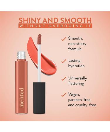 Mented Cosmetics Coral Peach Pink Lip Gloss Coralition - Vegan, Paraben-Free, Cruelty-Free Gloss Topper for Long-Lasting Moisturizing Beauty - Buy Online on GoSupps.com
