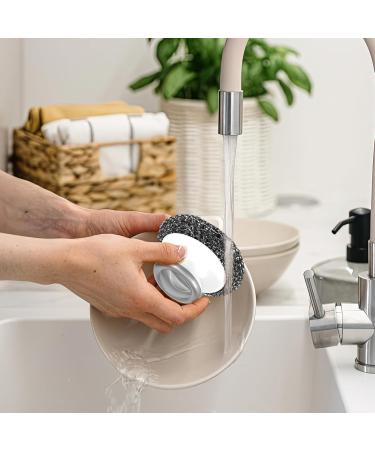 Portesh Stainless Steel Scrubber Multifunctional Steel Scouring Pads with Handle Rustproof Stainless Steel Sponges Portable Dish Scrubbers Reusable Utensil Scrubber for Home Kitchen Pot Pan(5pcs) - Buy Online on GoSupps.com
