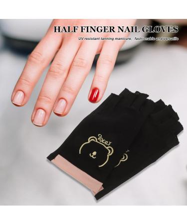 Healeved Fingerless Manicures Gloves 1 Pair Protection Gloves for Gel Nail Anti Gloves Shield Nail Art Accessories - Buy Online on GoSupps.com