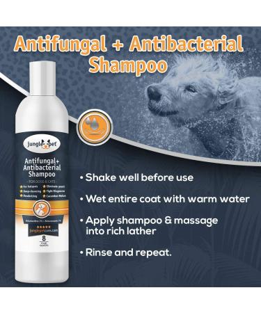 Jungle Pet Medicated Shampoo 16 oz - Antiseptic Chlorhexidine for Dogs Ringworm, Hot Spots & Allergies - Cucumber Melon Scent - Buy Online on GoSupps.com