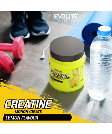 Evolite Nutrition Creatine Monohydrate 500g - Flavored Creatine Powder for Pre Workout Boost - Lemon Taurine - Best Creatine Supplement - Buy Online on GoSupps.com