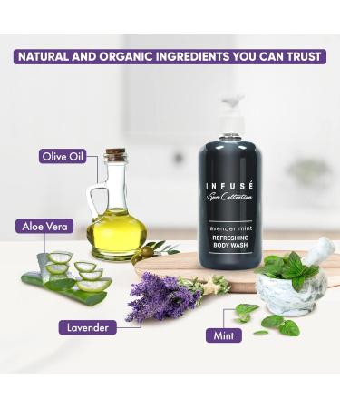 Terra Pure Infuse Lavender Mint Body Wash | Spa Collection Hotel Amenities | 10.14 oz Pump Bottle - Luxurious Single Bottle - Buy Online on GoSupps.com