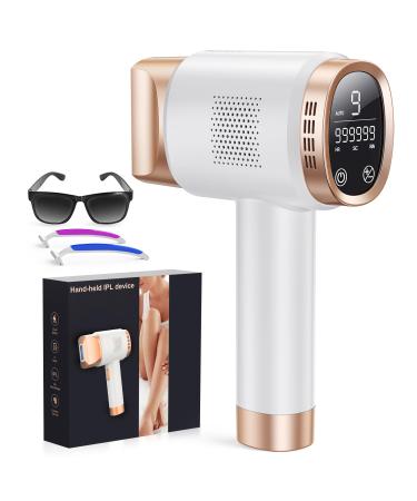 AMINZER 2023 New IPL Hair Removal Device 3-in-1 Functions HR/SC/RA 9 Energy Levels 999 900 Flashes Painless Laser Hair Removal Device with LCD Touch Screen Men Face Armpits Legs Body A-white