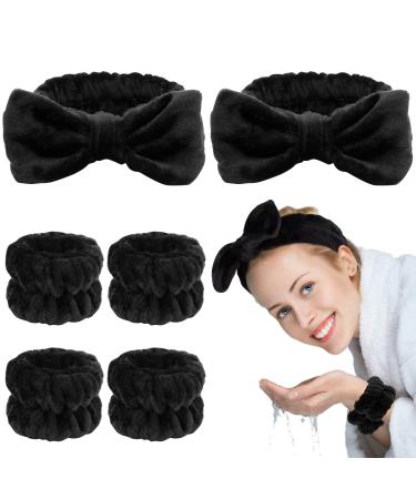AMCAMI 6 PCS Spa Headband with Wrist Washband Face Wash Set  Makeup Headband and Wristband Towel Scrunchies for Washing Face  Skincare Headband Sleepover Party Supplies for Girls   Prevent Liquids From Spilling Down Your...