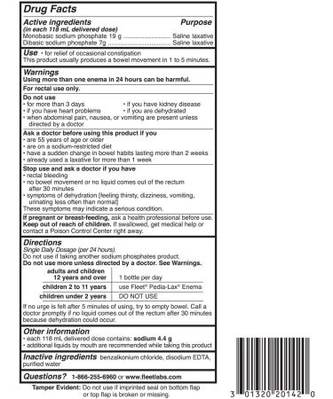 Fleet Laxative Saline Enema for Adult Constipation - 2 Bottles x 4.5 fl oz | 4 Pack 9 Ounce - Buy Online on GoSupps.com