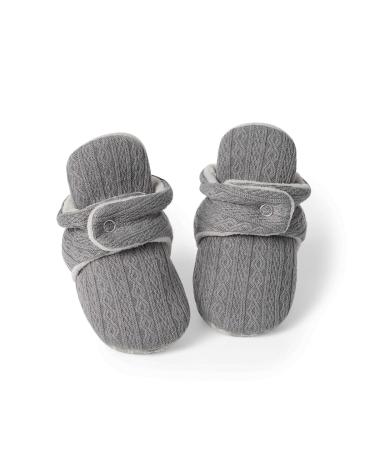 Sonsage Infant Baby Girls Boys Snow Boots Soft Anti-Skid Sole Ankle Premium Booties Newborn Toddler Prewalker Winter Warm Crib Shoes 0-6 Months C01 Grey