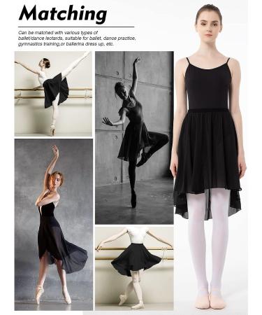 PLIKSUVER Women Ballet Wrap Skirt | Chiffon Dance Skirt with Elastic Waistband - Black | Adult Large - Buy Online on GoSupps.com
