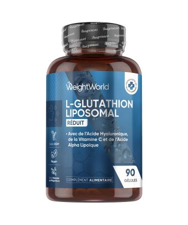Glutathion Liposomal R duit 1000mg - 90 G lules Vegan Glutathion Liposomal Vitamine C Acide Hyaluronique Acide Alpha-Lipo que - Phospholipides de Tournesol - sans Soja et sans OGM