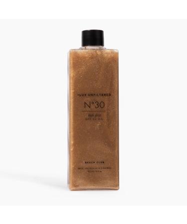 + Lux Unfiltered N 30 Shimmer Body Oil with SPF 30 - Hydrating & Nourishing High Gloss Tanning Oil Instant Bronze Shimmer Sunscreen - Oxybenzone Free - Broad Spectrum Sunscreen SPF 30