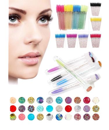 60 Pcs Colorful Disposable Mascara Brushes | Diamond Eyelash Spoolies | Makeup Brush | Lash Supplies | Sanitary Tube | MIX - Buy Online on GoSupps.com
