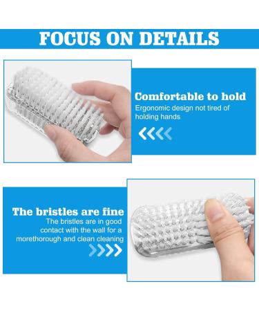 Toatelu 15-Piece Double-Sided Hand Brush Set - Hard Bristle Nail & Hand Washing Brushes for Bathroom Toilet Sink & Workshop (Transparent 8.5x3.5cm) - International Shipping Available - Buy Online on GoSupps.com