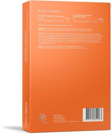  Perfect Health Perfect Health - Pure Vitamin C 1000mg - 30 Vegetarian Capsules - Immune System Collagen Skin & Energy - High Quality Additive-Free 15-Day Supply - Buy Online on GoSupps.com