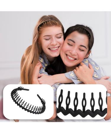 WLLHYF 3 Pieces Sharks Tooth Hair Comb Plastic Non Slip Headband Wavy Teeth Hair Hoop Fashion Effortless Hairband Hair Accessory for Women Girls Men Black - Buy Online on GoSupps.com