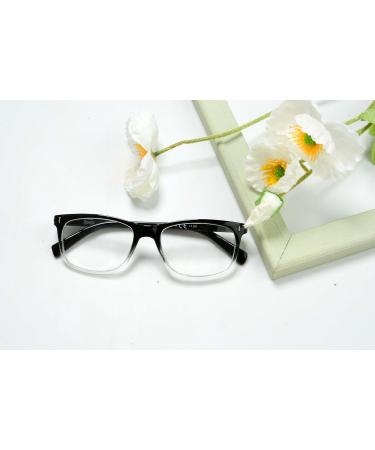 Eyekepper Fashion Retro Reading Glasses for Men & Women - +0.75 Black Square Lenses with Spring Hinges - Buy Online on GoSupps.com