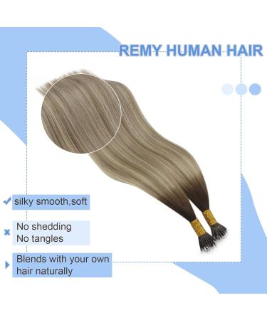 Youngsee Balayage Nano Ring Hair Extensions - Real Hair 55cm Brown to Blonde - Premium 50g Nano Extensions - Buy Online on GoSupps.com