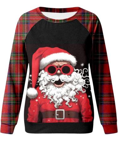 Womens Christmas Snowman Penguin Print Sweatshirt - Cute O-Neck Raglan Top Pullover for Winter Xmas - White, Size L - Buy Online on GoSupps.com