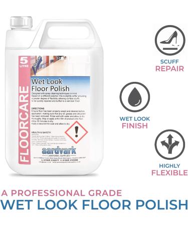 5L Wet Look Floor Polish - Repair Surface Scuffs and Marks - High Solids Dry-Bright Metallised Emulsion - Buy Online on GoSupps.com