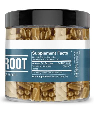 Earthborn Elements Valerian Root 200 Capsules - Pure, Undiluted, No Additives - Buy Online on GoSupps.com