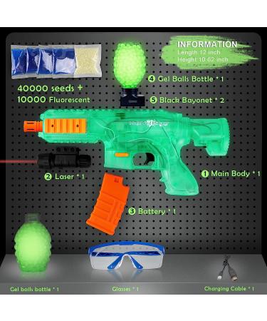 Lighting Gel Ball Blaster M416 with LED Splatter Balls - Green | Outdoor Shooting Game Set with 40000 Beads, 10000 Luminous Beads, and Infrared Goggles | Ages 12 - Buy Online on GoSupps.com