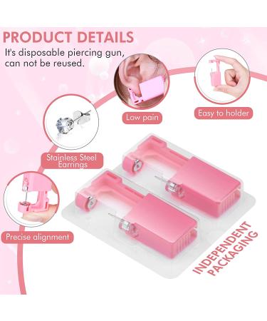 10Pcs Evatage Disposable Ear Piercing Kit with Crystal Stud Earrings - Pink - Buy Online on GoSupps.com