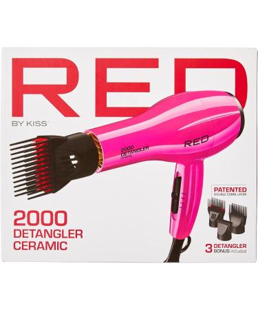 RED by KISS 2000 Detangler Ceramic Dryer with 3 Bonus Piks - Pink Color - Buy Online on GoSupps.com