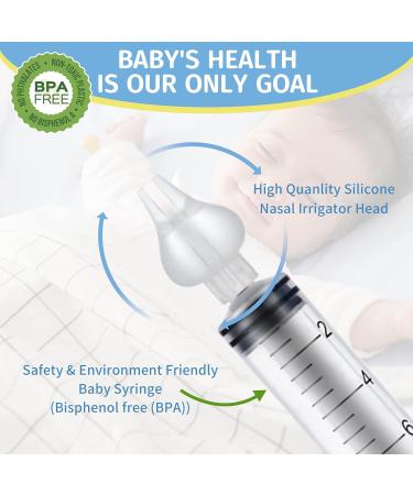 Aufisi Nasal Syringe Set for Babies - 4 Reusable Nasal Douches 10ml Portable Nasal Rinse with Silicone Tip - Safe & Comfortable High-Quality Nasal Care - Buy Online on GoSupps.com