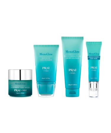 PRAI MenoGlow Set - Super Hydrating Sleep Creme (50ml) + Ultra Rejuvenating Sleep Mask (50ml) With Free MenoGlow Tonic (198ml) (MEF TRIO)