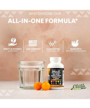 Clean Nutraceuticals Shilajit Supplement for Men with Sea Moss Tongkat Ali Ashwagandha Boron Zinc CoQ10 PQQ - Fulvic Acid Capsules - Energy Support - 90 Count - Resin Gummy & Powder Alternative - Buy Online on GoSupps.com