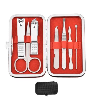 Nail knip set manicure set men stainless steel nail knip kit with portable travel suitcase personal care tools men grooming kit gift for husband friend family silver - Buy Online on GoSupps.com