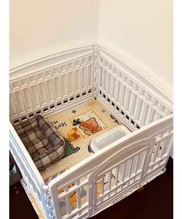 Pet Playpen Foldable Gate for Dogs | Portable Indoor Outdoor Exercise Pen with Door | Heavy Plastic Puppy Fence for Small Pets | Medium Animals House Supplies | Folding Cage with Urine Pad - Buy Online on GoSupps.com