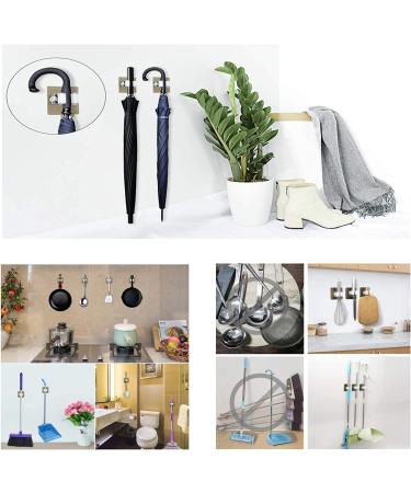 Wall Mounted Mop Holder Command Hooks Broom Gripper - White, Self Adhesive, Reusable Organizer for Kitchen, Bathroom, Garden - 6 Pack - Buy Online on GoSupps.com