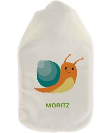 Personalized Hot Water Bottle with Cozy Cover - Custom Text Gift for Kids & Adults | 800ml Snail Design - Buy Online on GoSupps.com