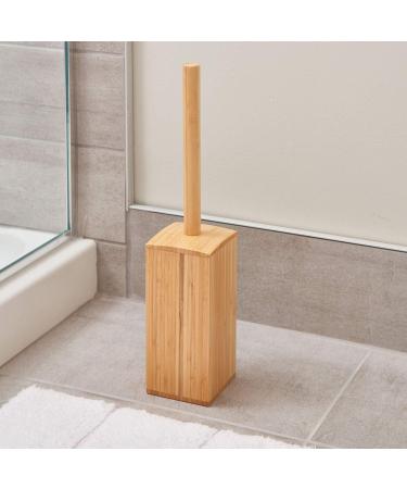 iDesign Formbu Bamboo Toilet Bowl Brush and Holder Set - Eco-Friendly Bathroom Cleaning Tool - Buy Online on GoSupps.com