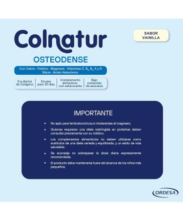  Colnatur Colnatur Osteodense Vanilla | 255 g | Collagen with magnesium hyaluronic acid and vitamin C for bones and joints in powder form - Buy Online on GoSupps.com