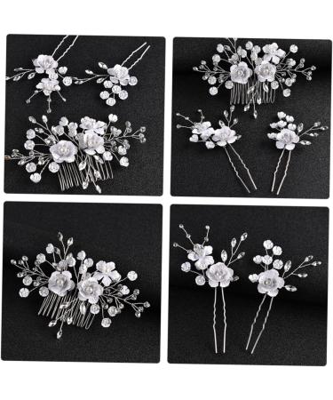 DOITOOL 1 Set White Outfit Flower Headpiece for Women Pearl Hair Side Comb Wedding Hair Comb Hair Clip Wedding Pearl Hair Comb Miss Metal Rhinestone Plastic Hairpin The Flowers - Buy Online on GoSupps.com