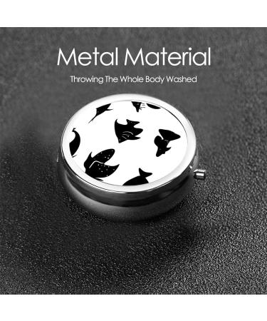 Black and White Fishround Pill Box | 3 Compartment Travel Pill Organizer | Portable & Stylish for International Shipping - Buy Online on GoSupps.com