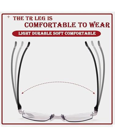 Sapphire High Hardness Anti-Blue Progressive Reading Glasses - No Frame Black +1.00 | Ideal for Ages 45-49 | International Shipping Available - Buy Online on GoSupps.com