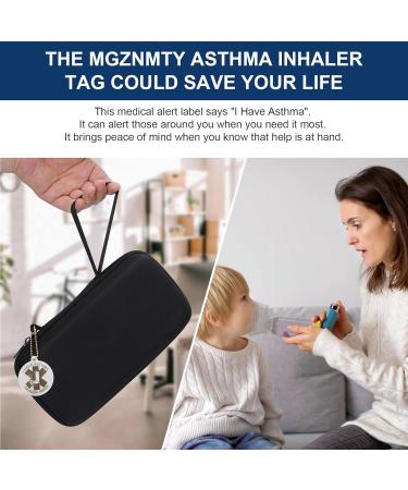 MGZNMTY Travel Case for Asthma Inhalers & Spacers - Durable Holder with Alert Tag Medical Card & Shoulder Strap - Black | Compatible for Adults & Children - Buy Online on GoSupps.com