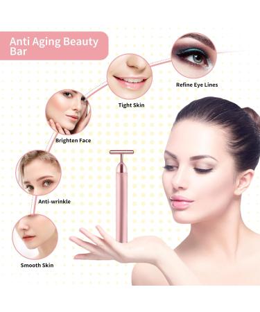 Electric Facial Lifting Toning Device - T Shape Mini Microcurrent Vibration Massager for Anti-Aging Puffiness Reduction & Skin Care - Buy Online on GoSupps.com