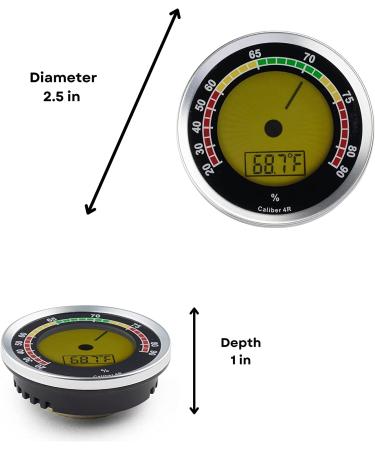 Caliber 4R Silver Digital/Analog Hygrometer by Western Humidor - Accurate Digital Precision with Analog Elegance - Buy Online on GoSupps.com