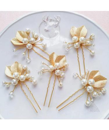 5-Piece Pearl & Rhinestone Wedding Hairpins - Elegant Bridal Accessories for Women & Girls - Buy Online on GoSupps.com