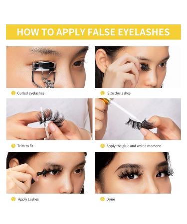 KOUSEI Cat Eye Fluffy False Eyelashes - 10 Pairs Faux Mink Soft Thick Dramatic Fake Lashes | Handmade, No Glue Needed - Buy Online on GoSupps.com