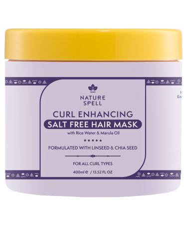 Nature Spell Masque Cheveux Boucl s Curl Enhancing Nourrit et R pare avec Eau de Riz et Lin Soin Profond Anti-Frisottis Boucles D finies et Brillantes Sans Sulfate ni Silicone Vegan 400 ml