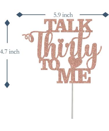 Tenhaisi Rose Gold Glitter Talk Thirty to Me Cake Topper Dirty 30 for Happy 30th Birthday Wedding Anniversary Hello 30 Party Decoration Supplies - Buy Online on GoSupps.com