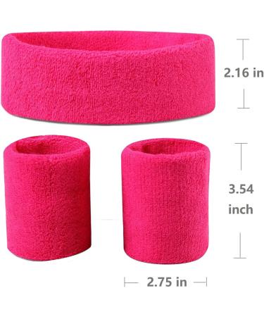 Neon Pink 80's Costume Party Sweatbands Set for Working Out - Buy Online on GoSupps.com