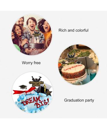 Gadpiparty 39 Pcs Insert Card College Graduation Elementary School Graduation Cake Picks Mousse Decorations Balloons Paper Cups Present Decorations Fruitcake Cake Insert Topper Cake Topper Blackx3pcs 20X14.5X0.1CMx3pcs - Buy Online on GoSupps.com