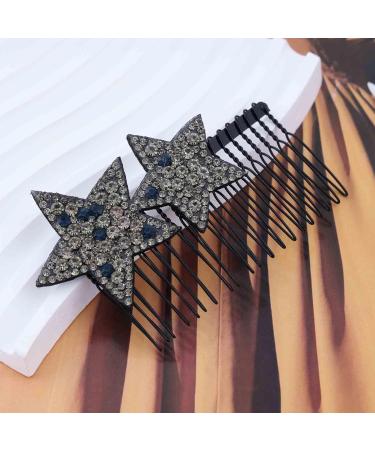 Aneneiceera Vintage Crystal Star Hair Comb Clip Black Cz Hair Barrette Clip Bling Rhinestone Head Comb Headwear Shine Star Headpieces Decorative Hair Accessories for Women and Girls (Black) - Buy Online on GoSupps.com