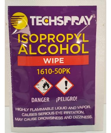 Buy Techspray 1610-50PK Isopropyl Alcohol Wipes 99.8% - Pre-Saturated Pack of 2 | International Shipping Available - Buy Online on GoSupps.com